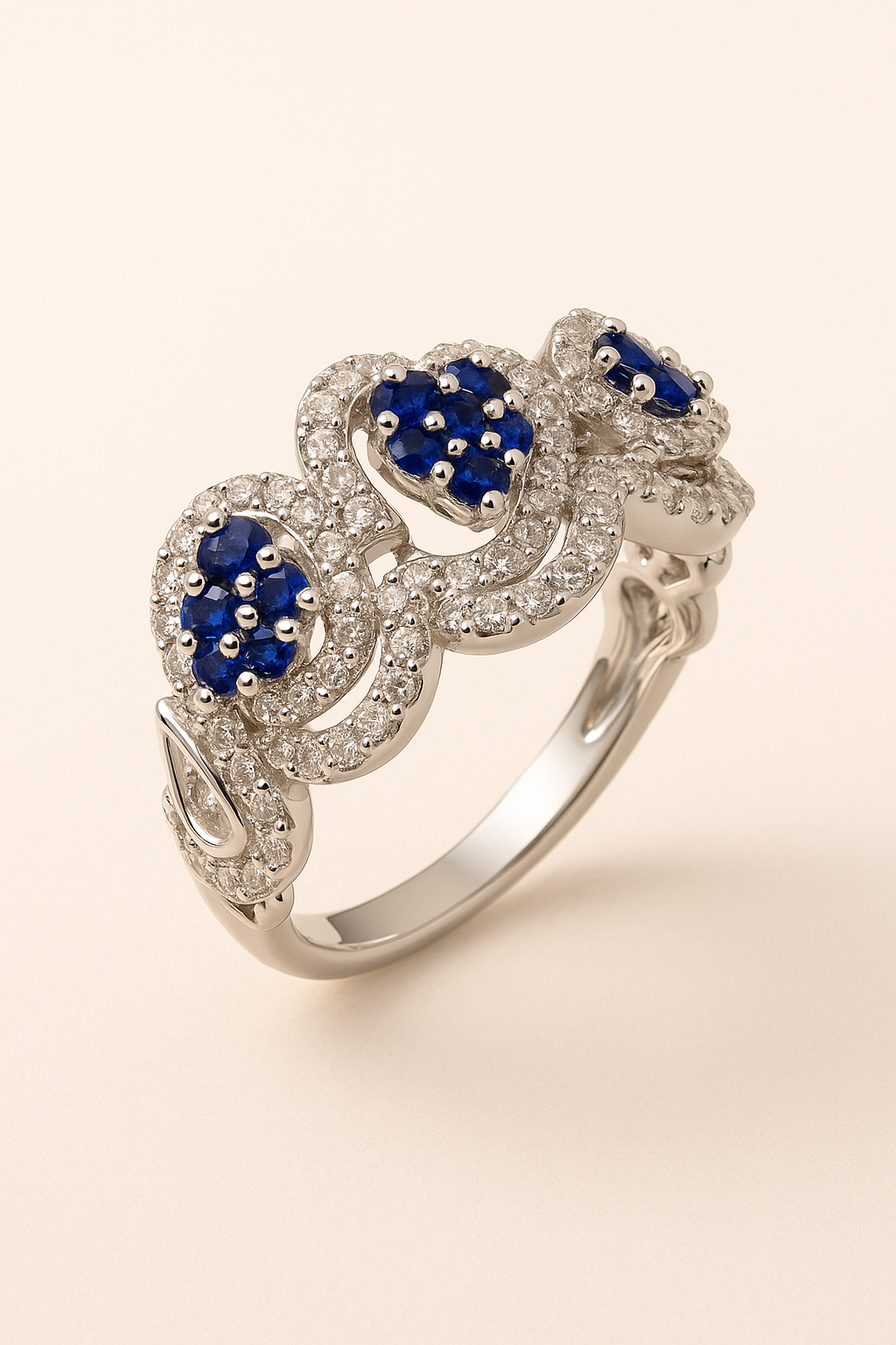 Lavinia Blue Sonata Interlace Ring