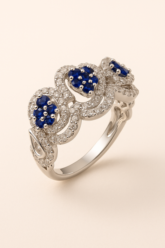 Lavinia Blue Sonata Interlace Ring