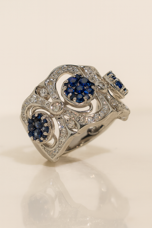 Cerise Sapphire Quadrille Statement Ring