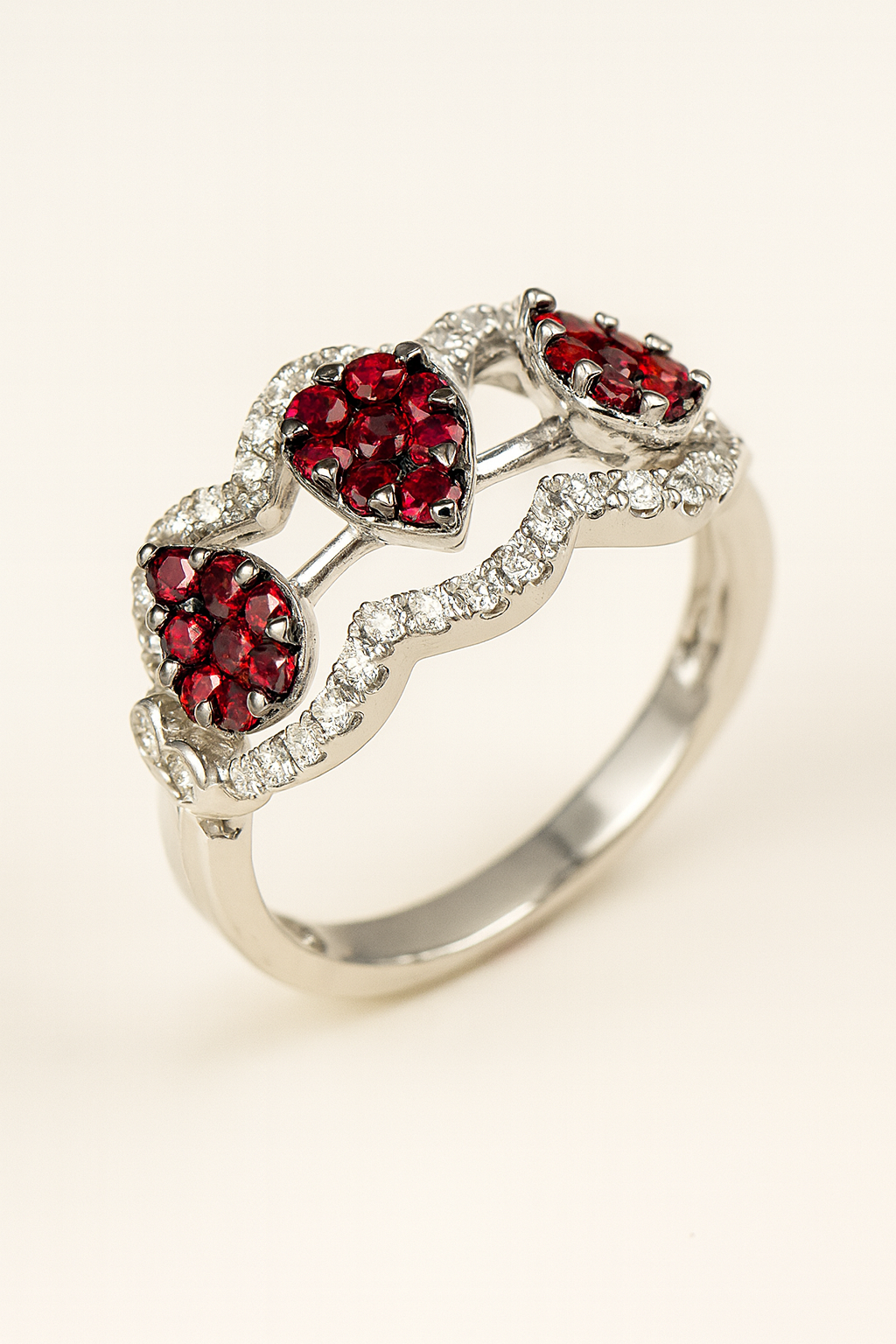 Meredith Crimson Crown Trio Ring