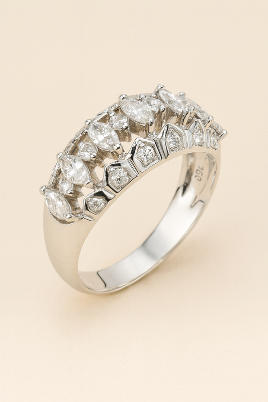 Lumara Marquise Crest Diamond Band