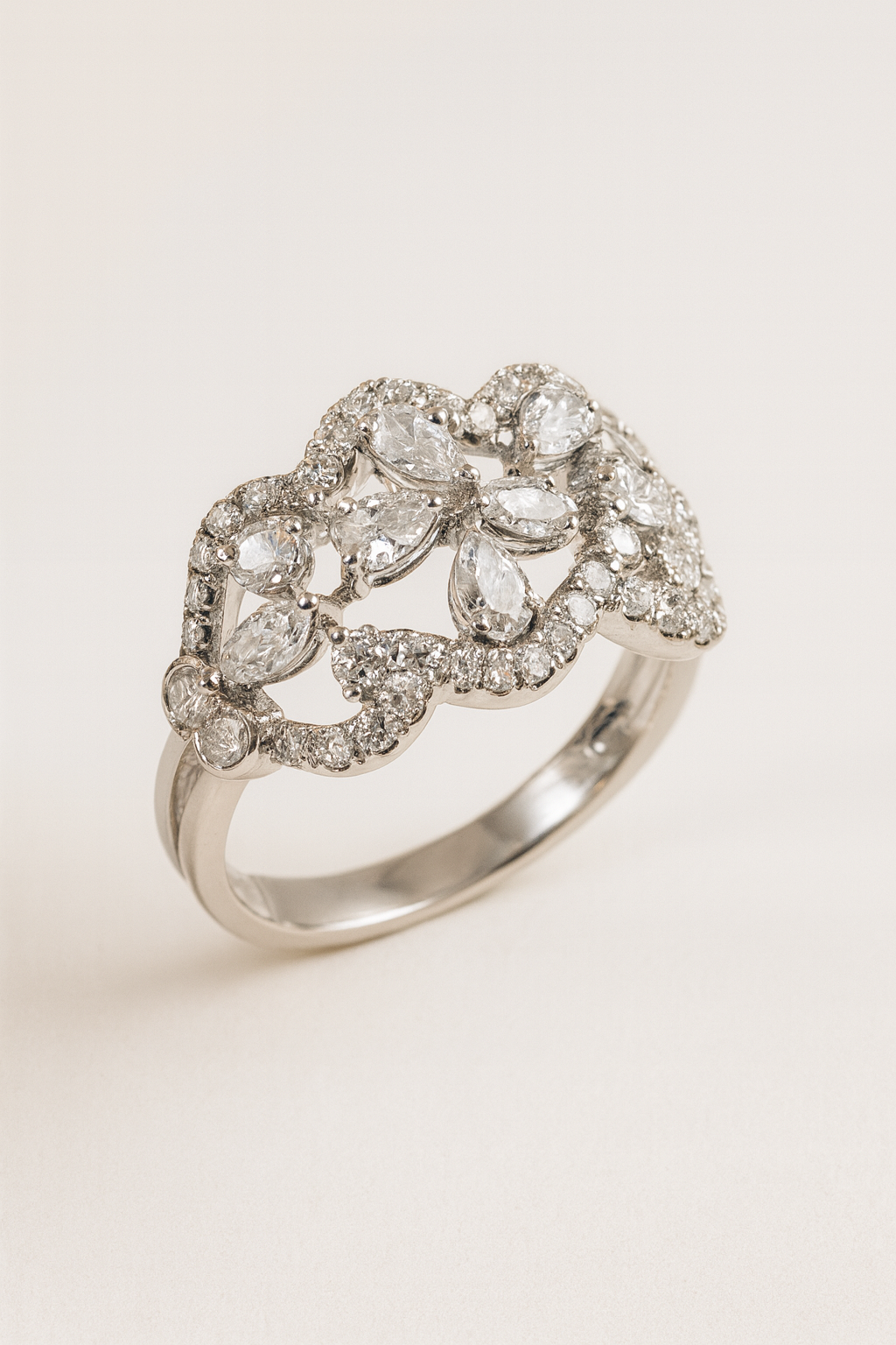 Margot Petal Lattice Diamond Ring
