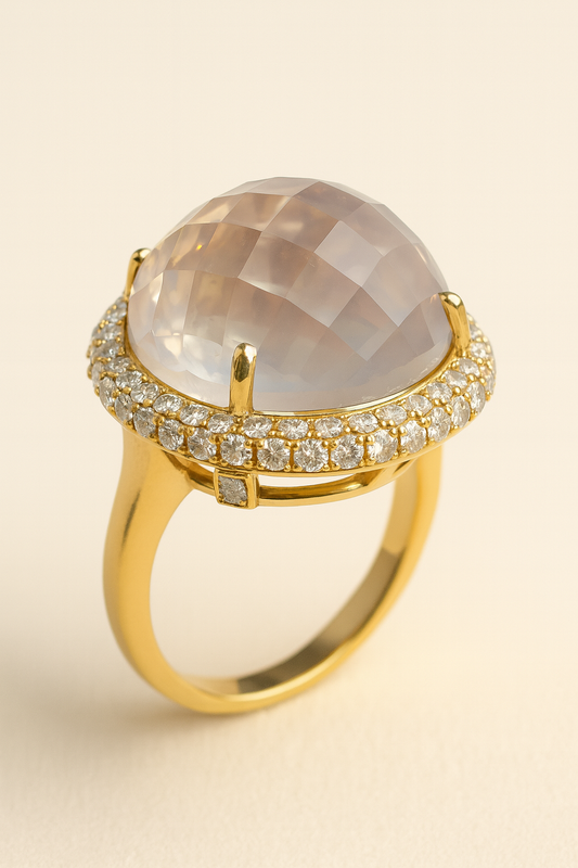 Louisa Moonstone Halo Ring