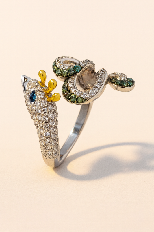 Birdie Majestic Peacock Crown Ring