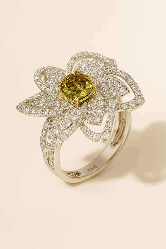 Magnolia Golden Bloom Diamond Ring