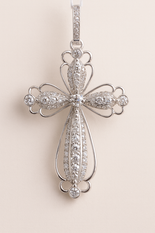 Abigail Divine Blossom Diamond Cross Pendant