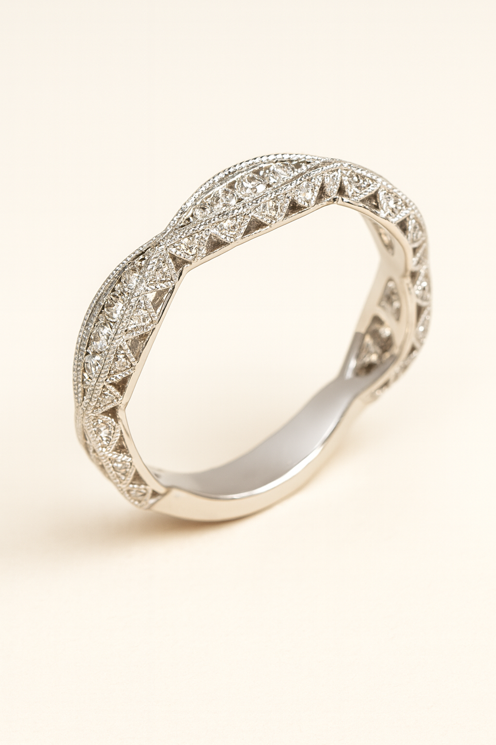 Faye Vintage Crown Diamond Band