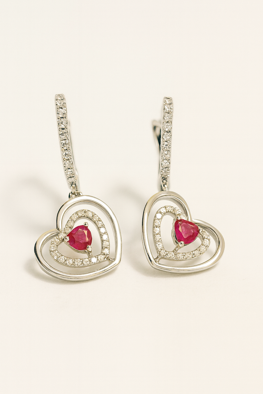Gilda Ruby Heart Earrings