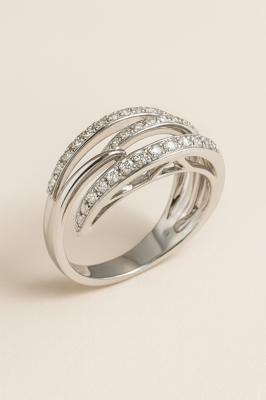 Delilah Diamond Wave Crossover Ring