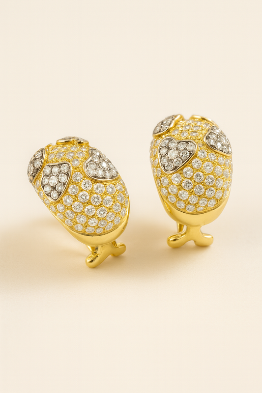 Alessia Heart Pavé Dome Studs