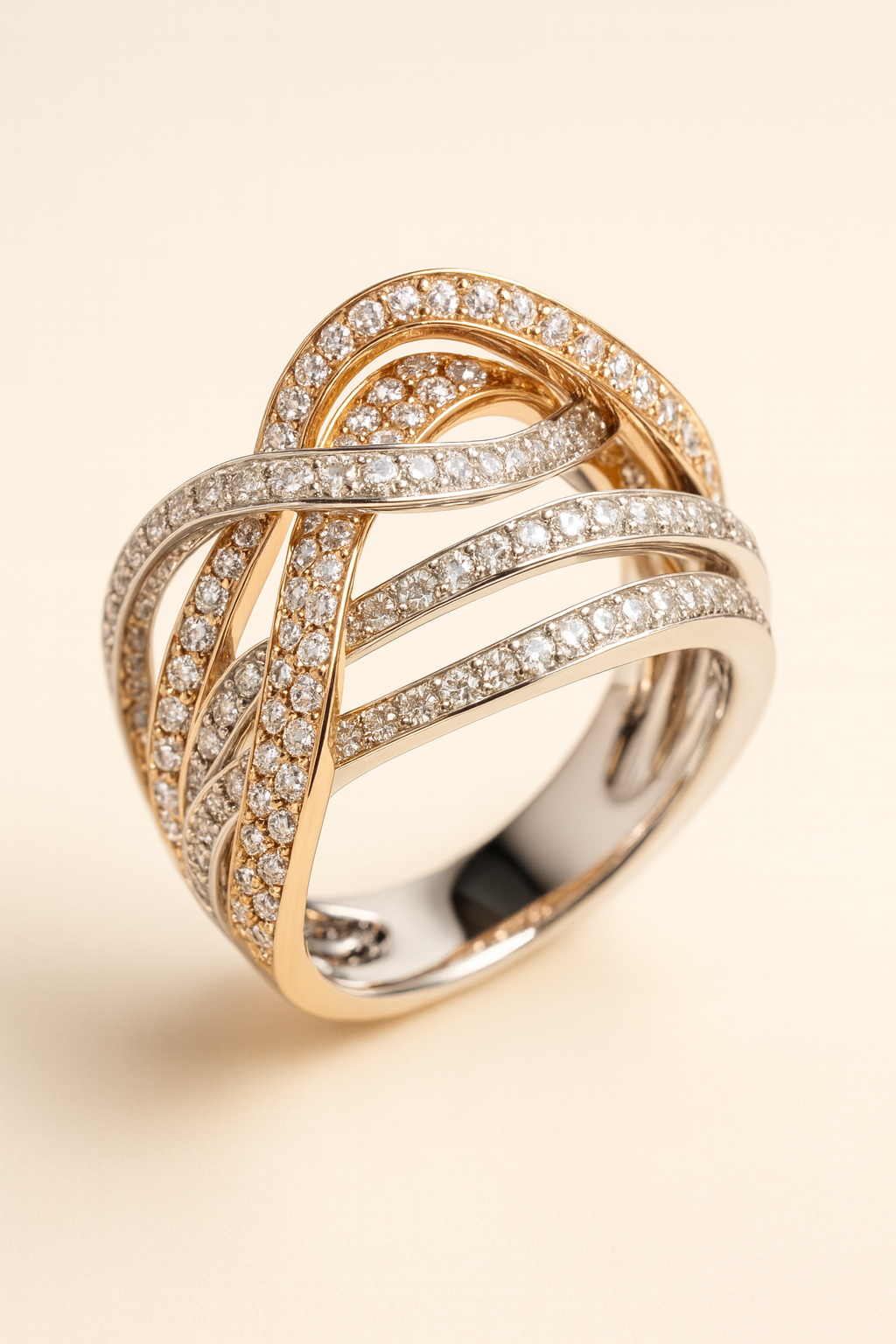 Orla Entwined Diamond Crossover Ring