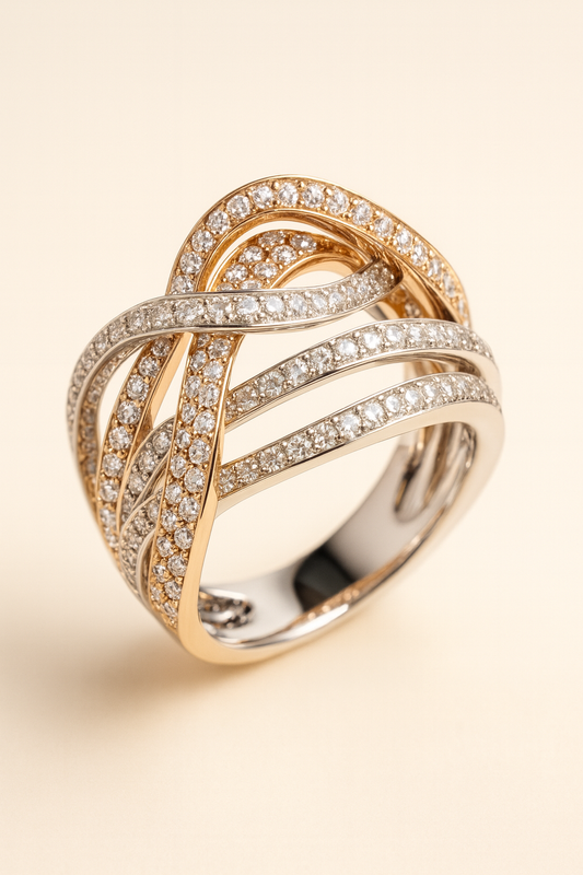 Orla Entwined Diamond Crossover Ring