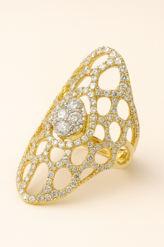 Agatha Lattice Diamond Crown Ring