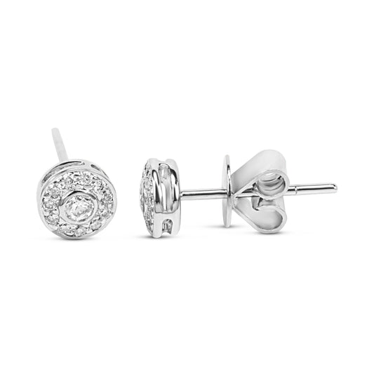 Emilia Diamond Encrusted 18K White Gold Stud Earrings