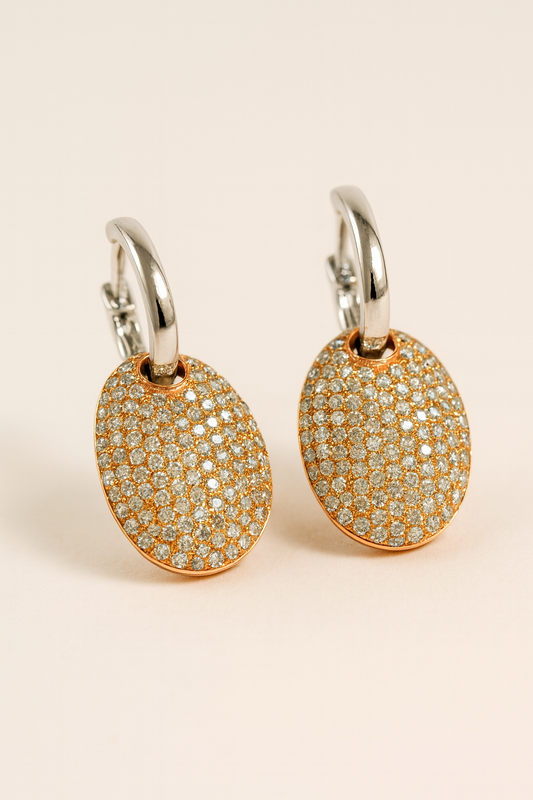 Maple Diamond Oval Earrings