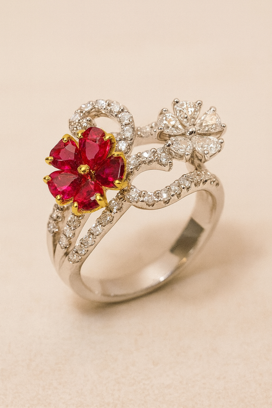 Allegra Ruby Bloom Ring