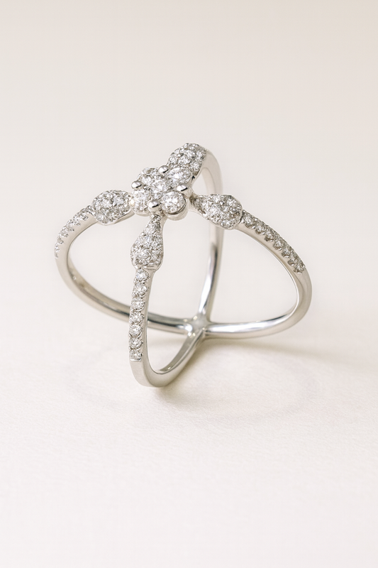 Starlight Cross Diamond Ring