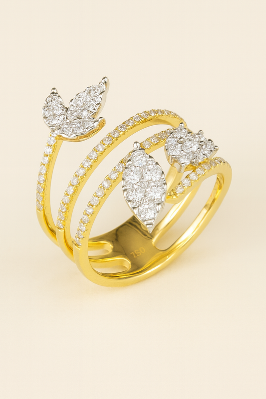 Cameron Diamond Leaf Ring