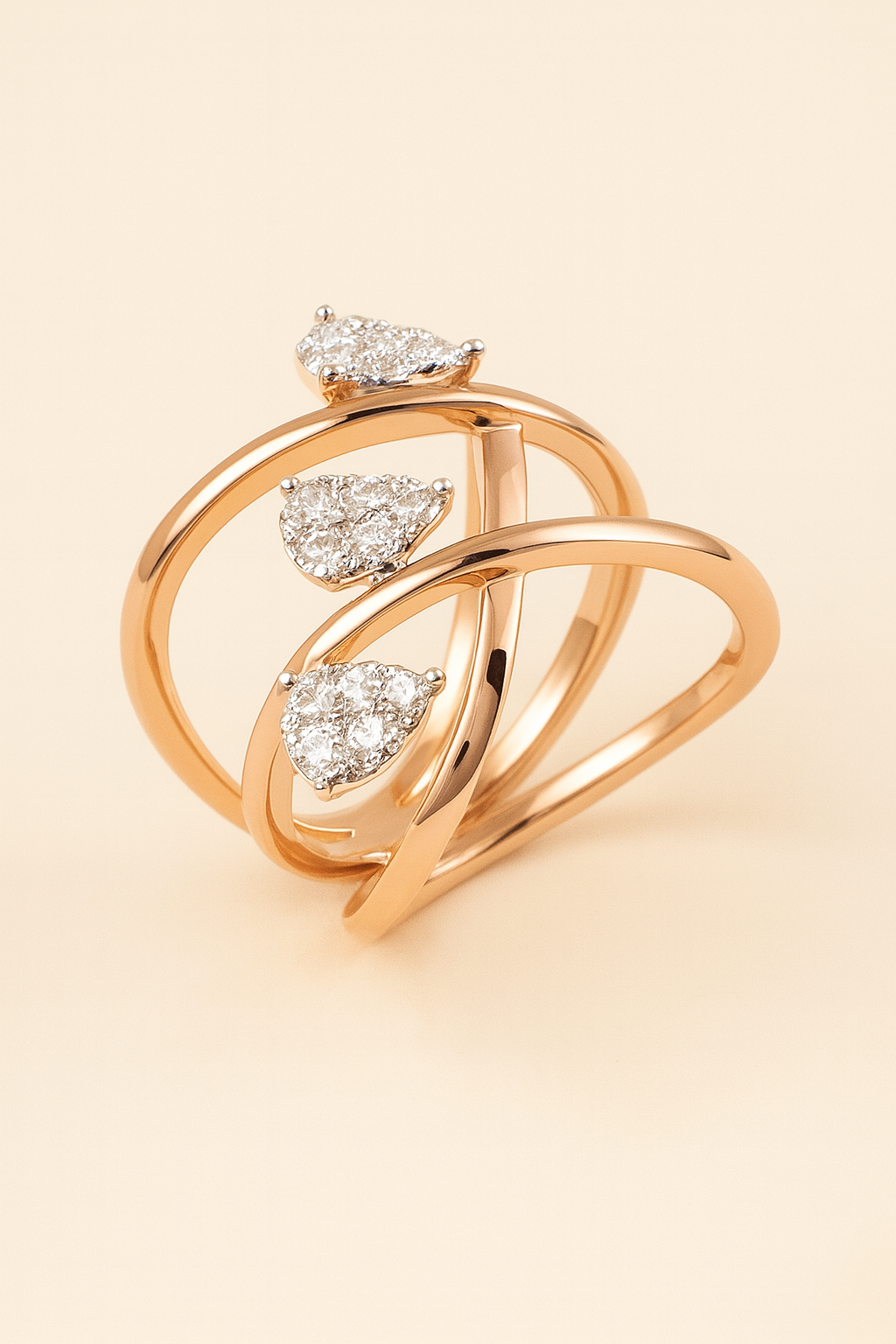 Maeve Rose Gold Diamond Cascade Ring
