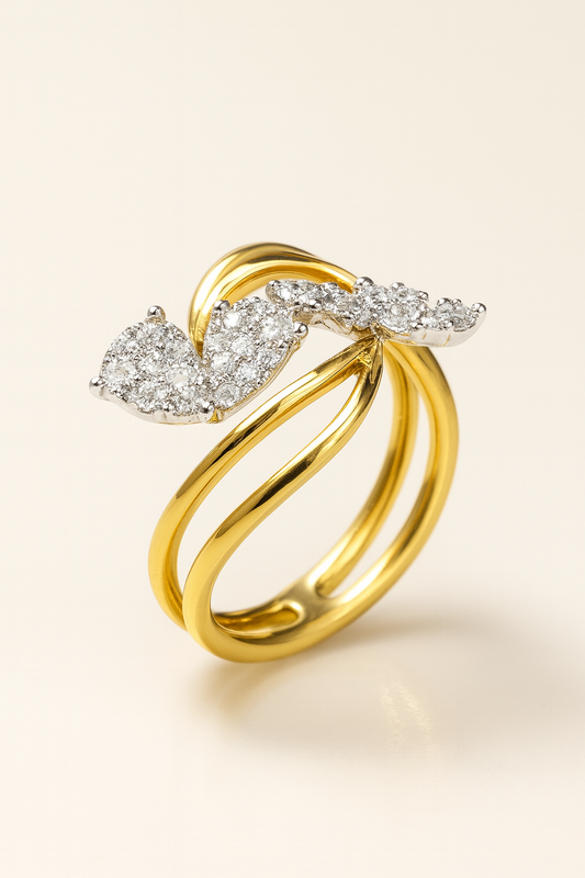 Blaire Golden Wave Wrap Ring