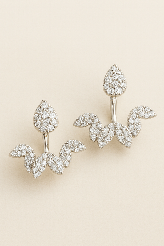 Eula Diamond Leaf Ear Jackets