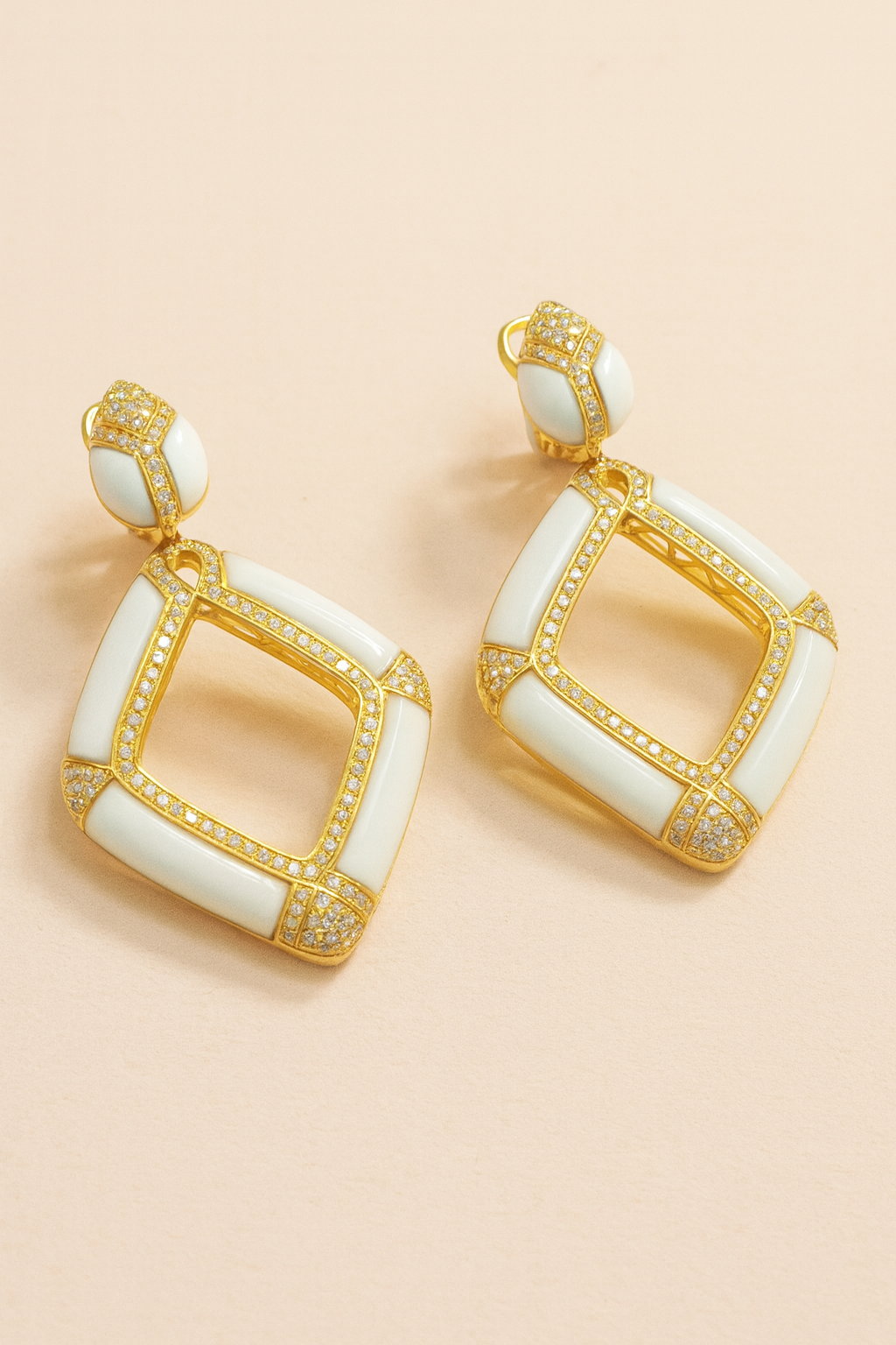 Monica Enamel Diamond Drop Earrings