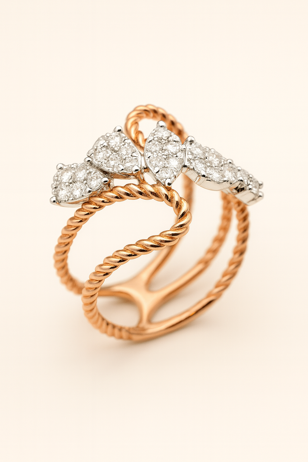 Lucy Rose Gold Twist Diamond Ring