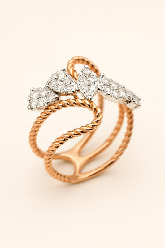Lucy Rose Gold Twist Diamond Ring