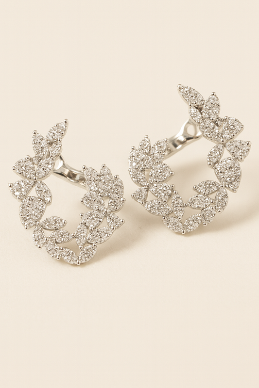 Olympia Diamond Wreath Earrings
