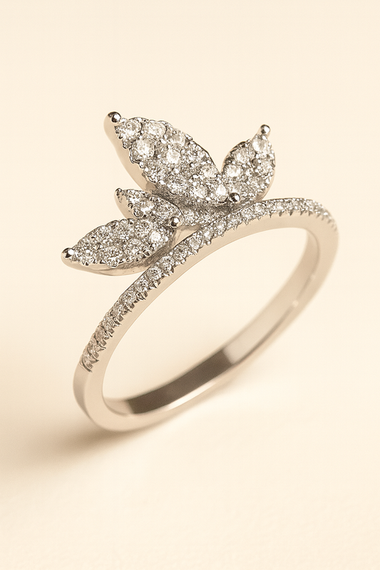 Lyra Diamond Petal Crown Ring