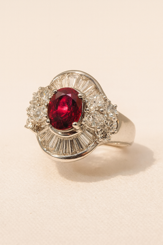 Adrienne Ruby and Diamond Ring