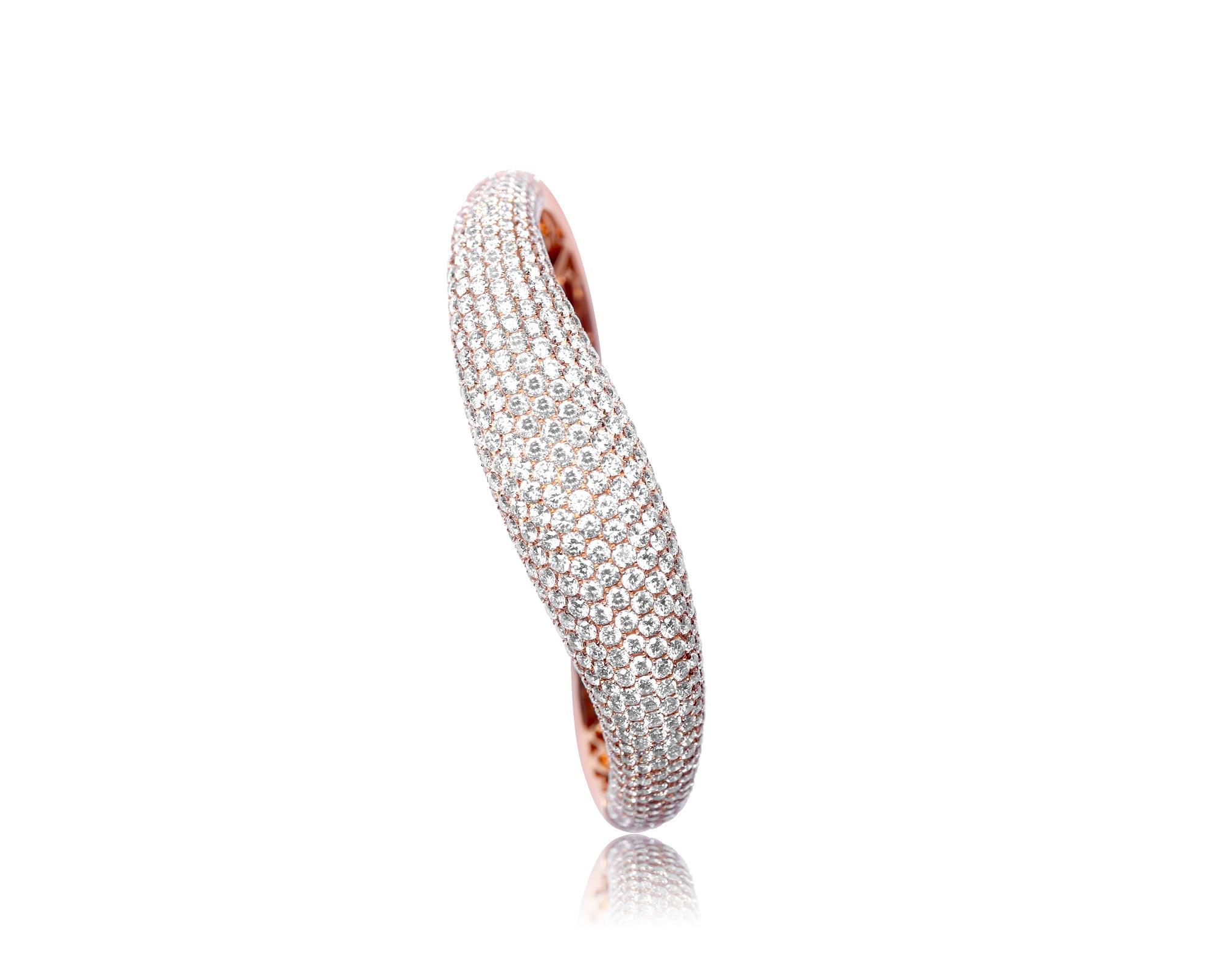 White Diamond 18K Gold Bangle