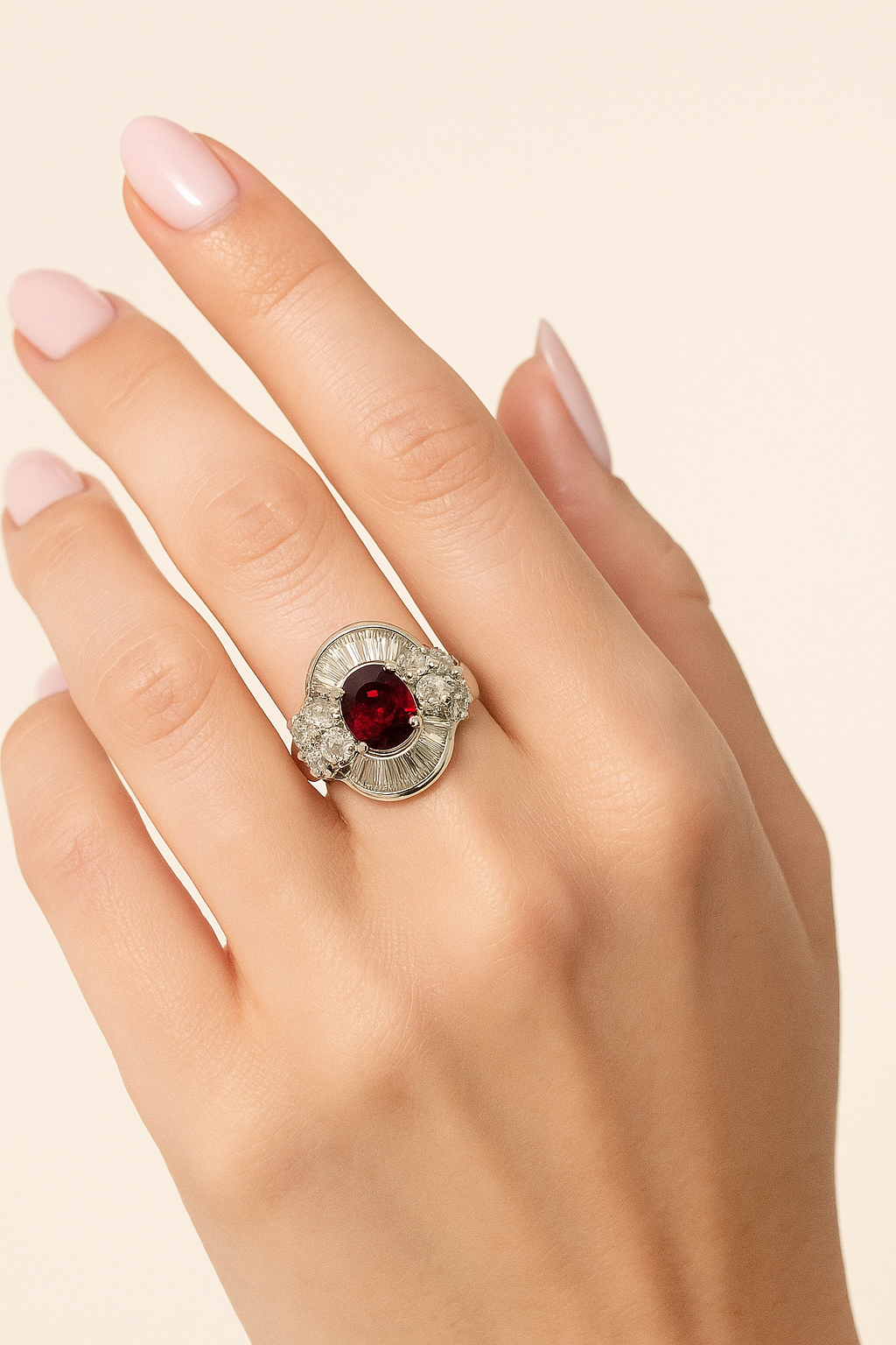 Adrienne Ruby and Diamond Ring