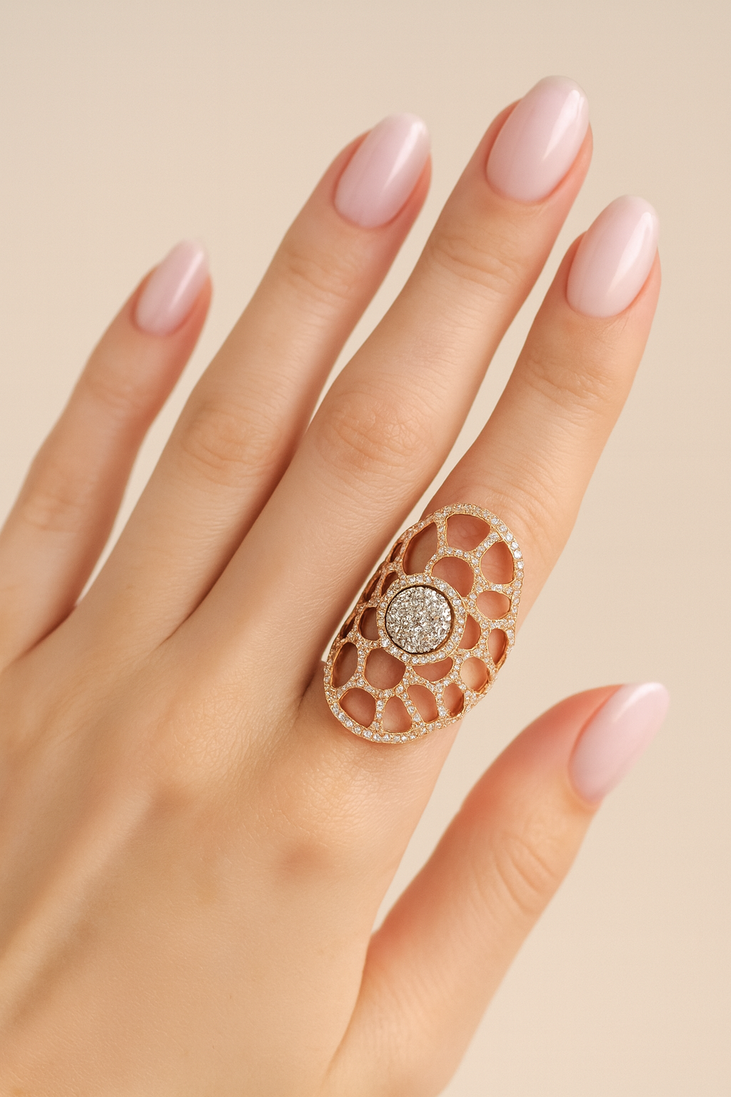 Agatha Lattice Diamond Crown Ring