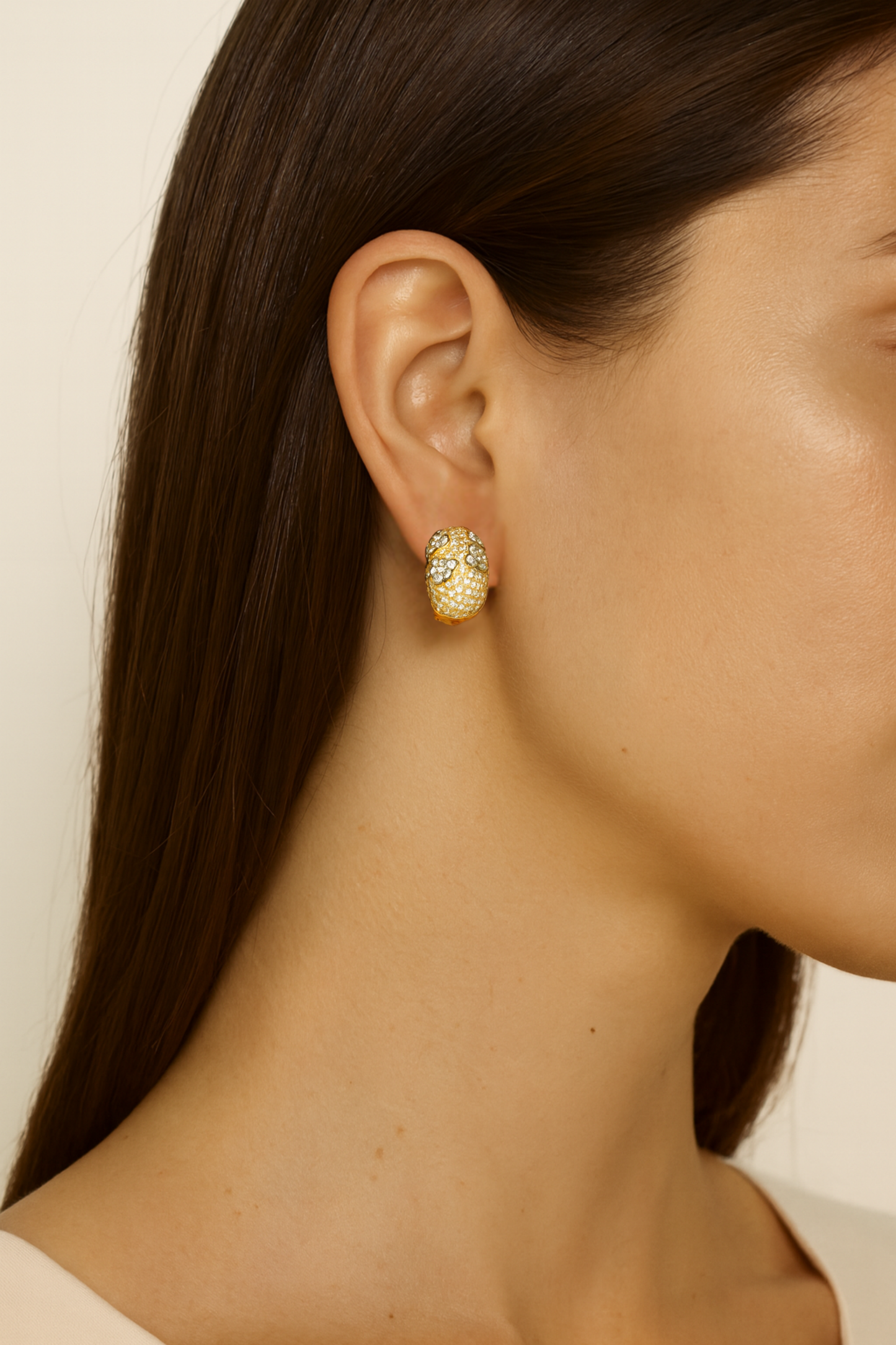Alessia Heart Pavé Dome Studs