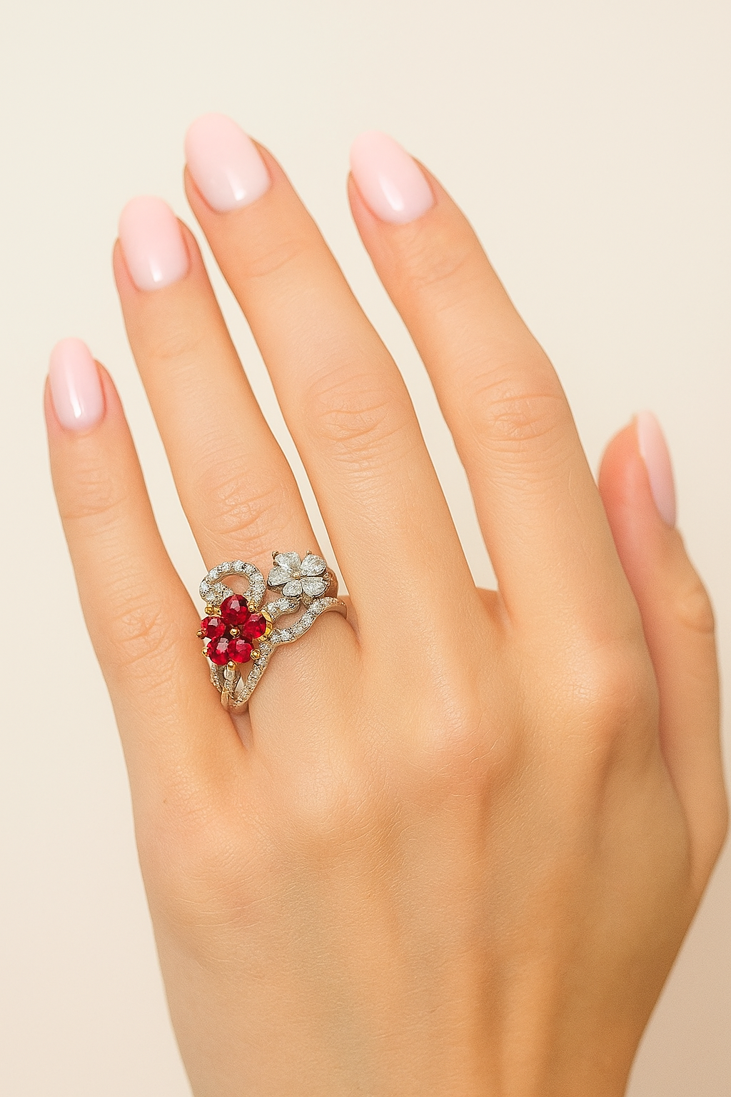 Allegra Ruby Bloom Ring