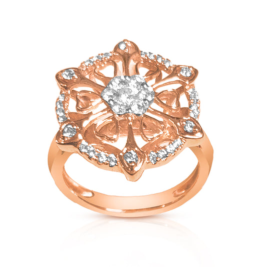 Anastasia Diamond Adorned Ring in 18K Rose Gold