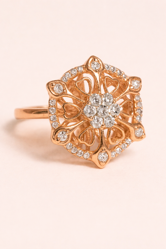 Anastasia Diamond Adorned Ring in 18K Rose Gold