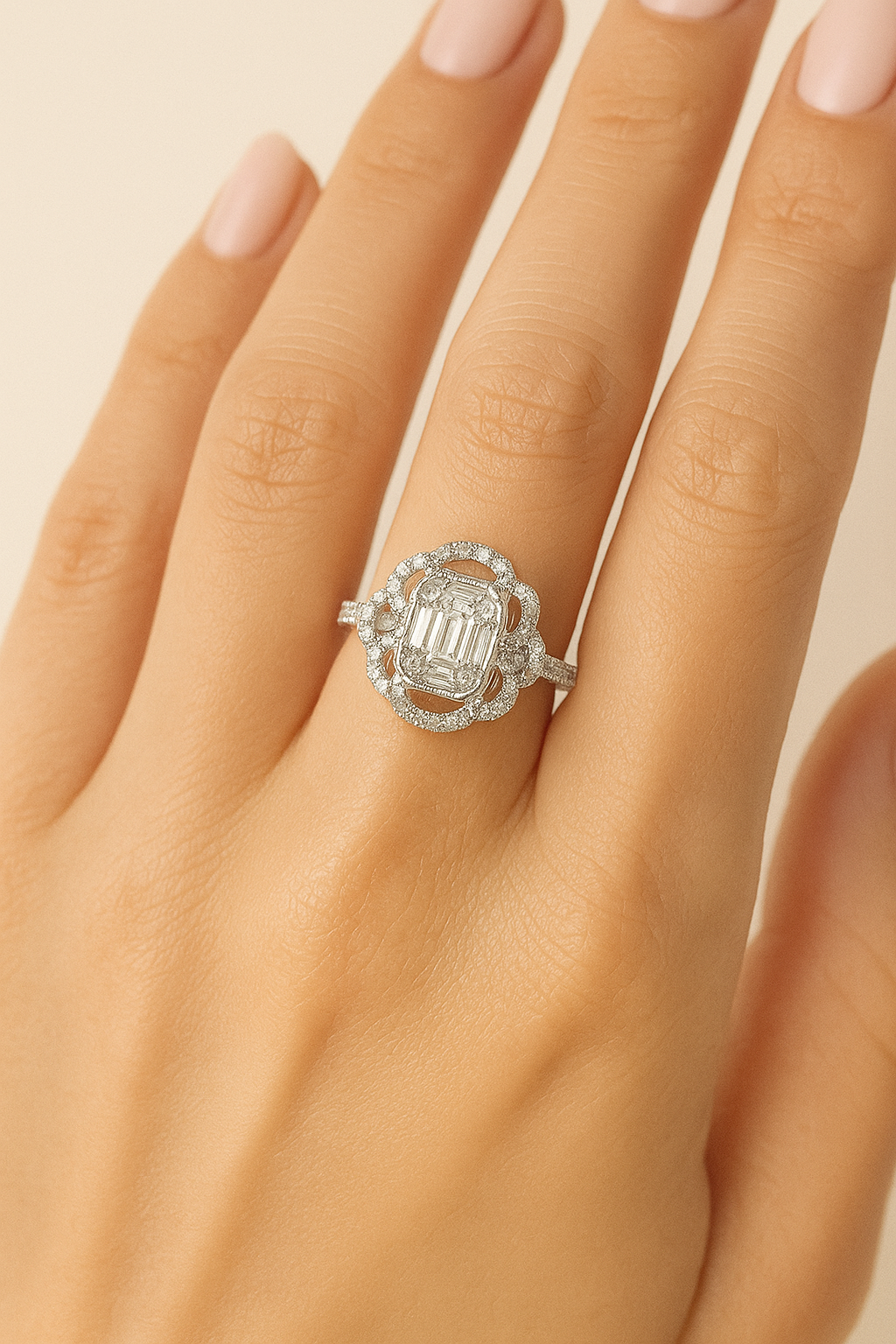 Audrey Delicate Diamond Lacework Ring