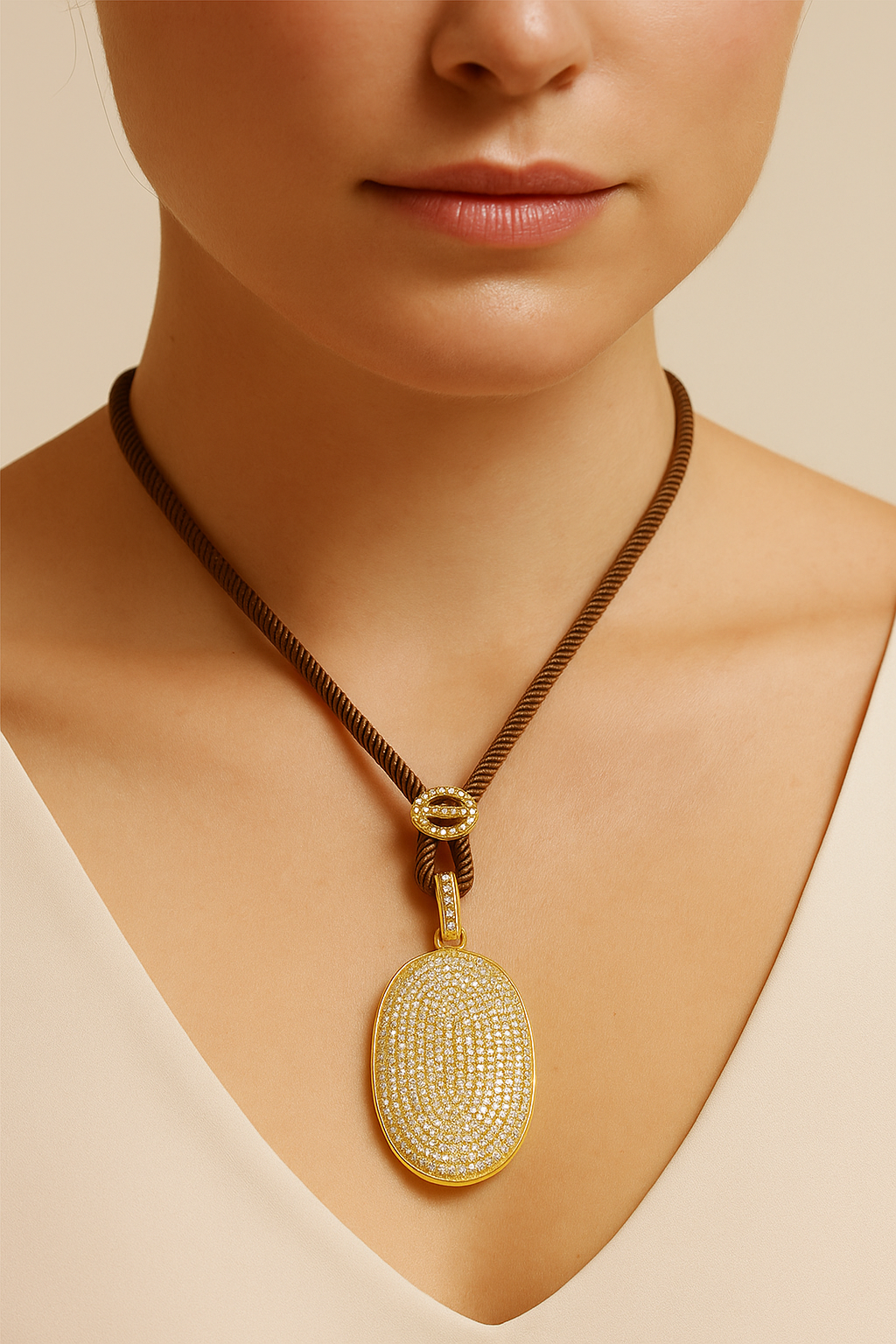 Aureus Medallion Diamond Necklace