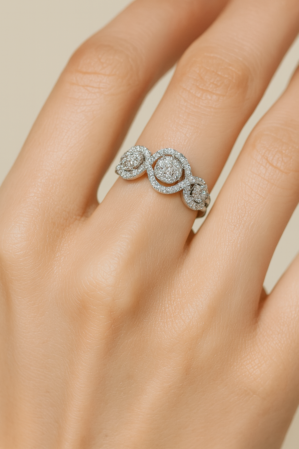 Bernice Serenade Swirl Diamond Trio Ring