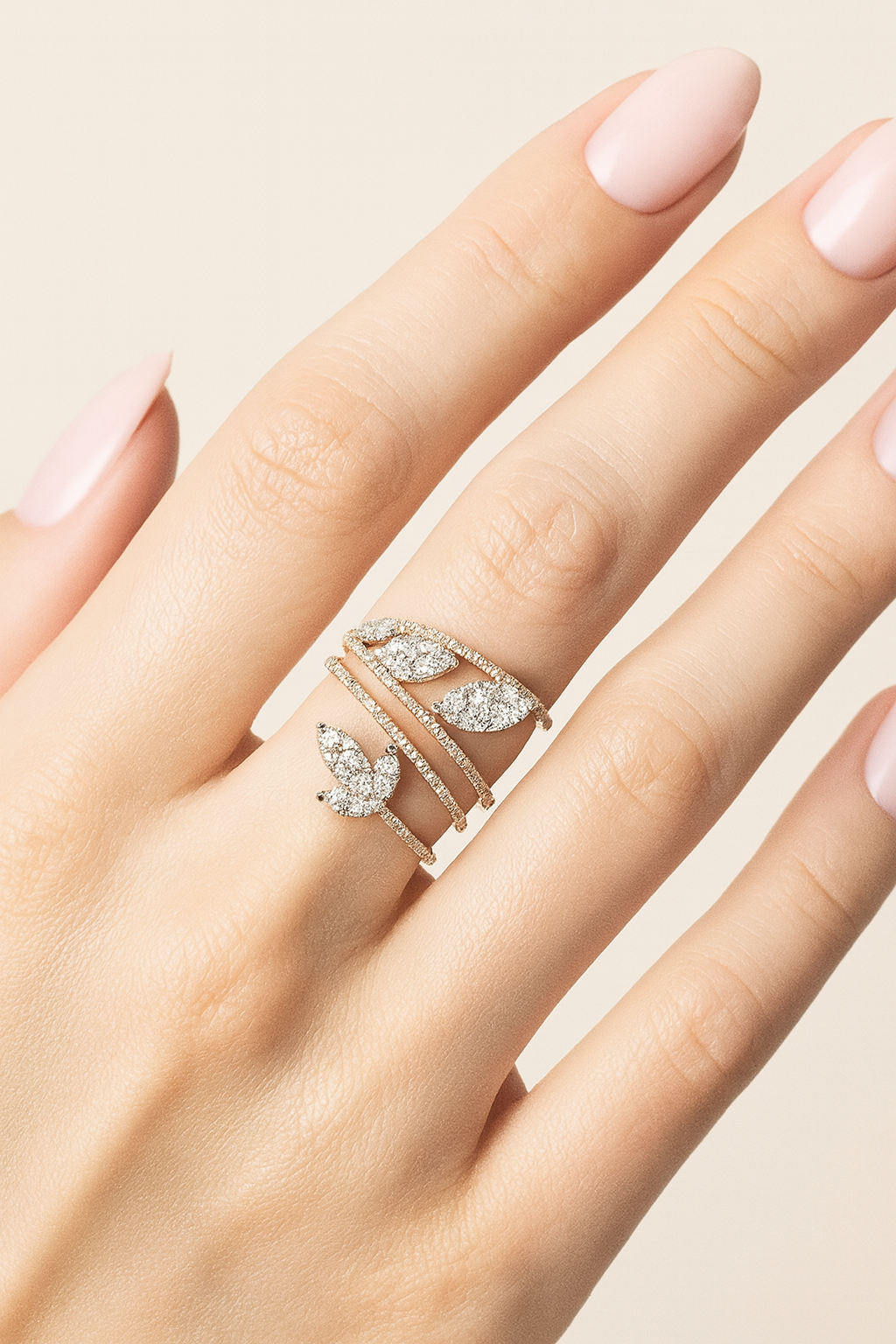 Cameron Diamond Leaf Ring