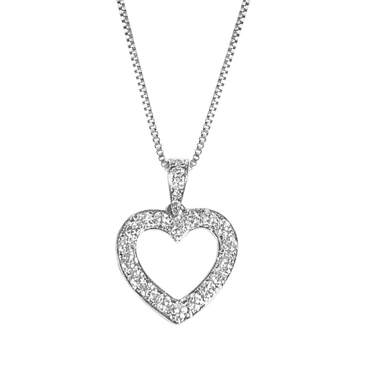 Camila Diamond Heart Pendant in 18K White Gold