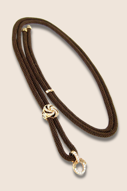 Charlotte Necklace with 18K Pure Gold and Diamond Accents