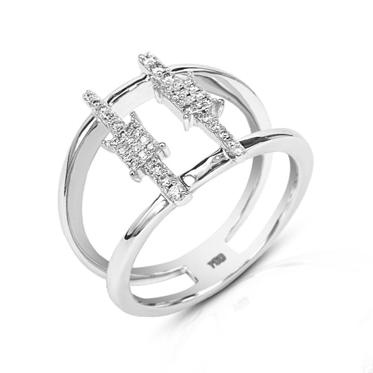 Clarimond Dual- Band 18K White Gold Diamond Ring