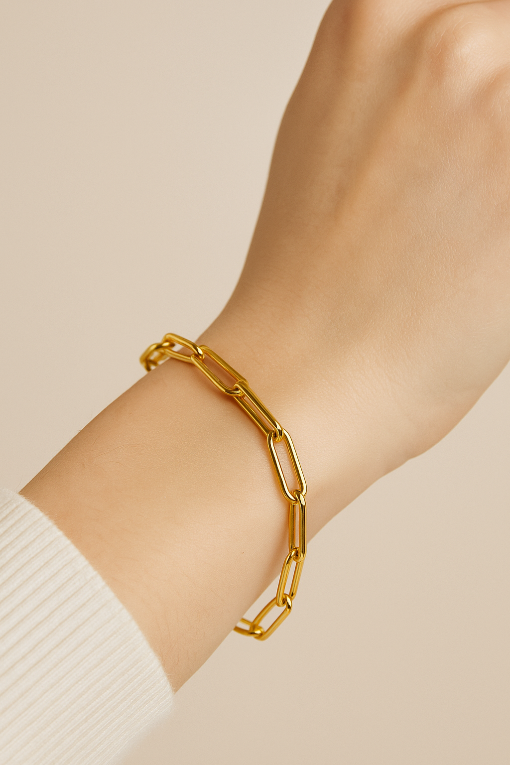 Classic Paperclip Gold Bracelet