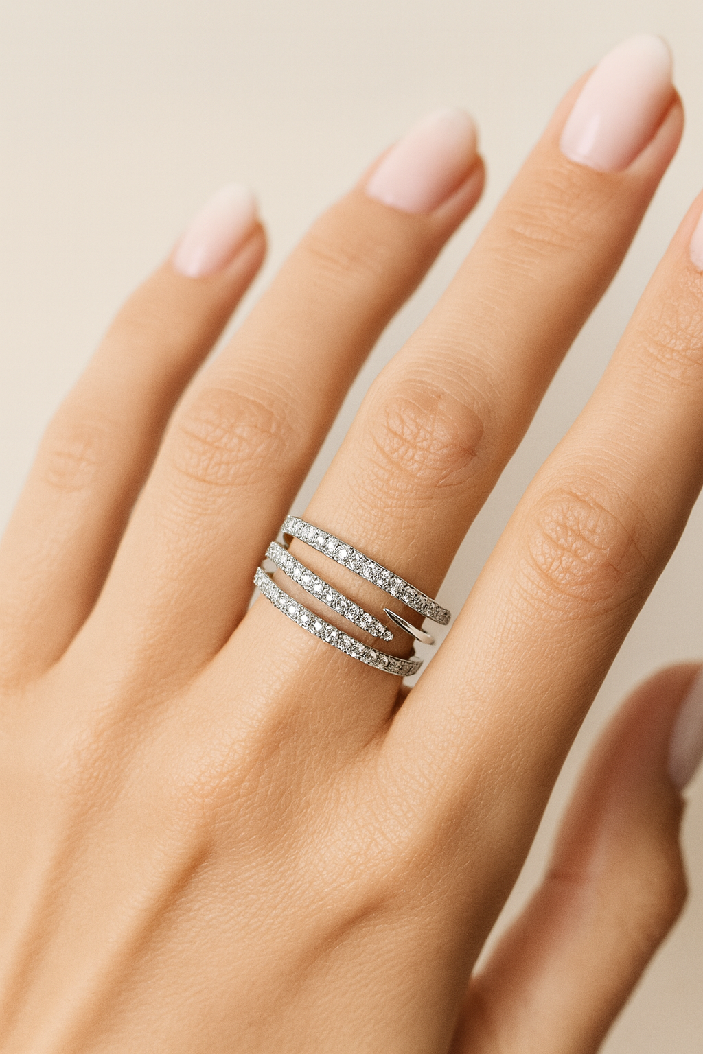 Delilah Diamond Wave Crossover Ring