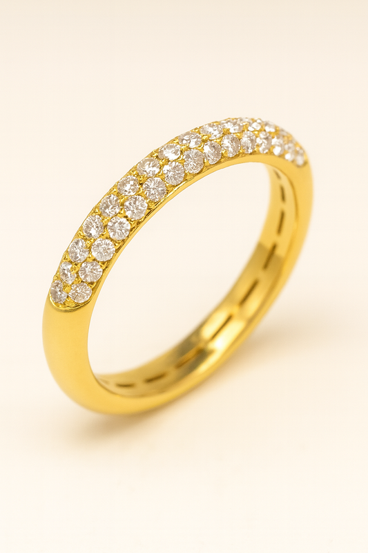 Elise 18K Pure Diamond Encrusted Gold Band