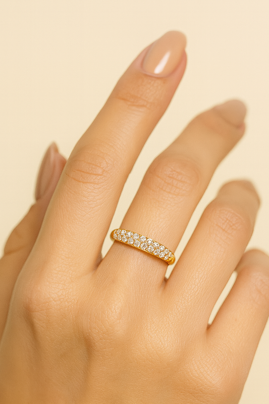 Elise 18K Pure Diamond Encrusted Gold Band