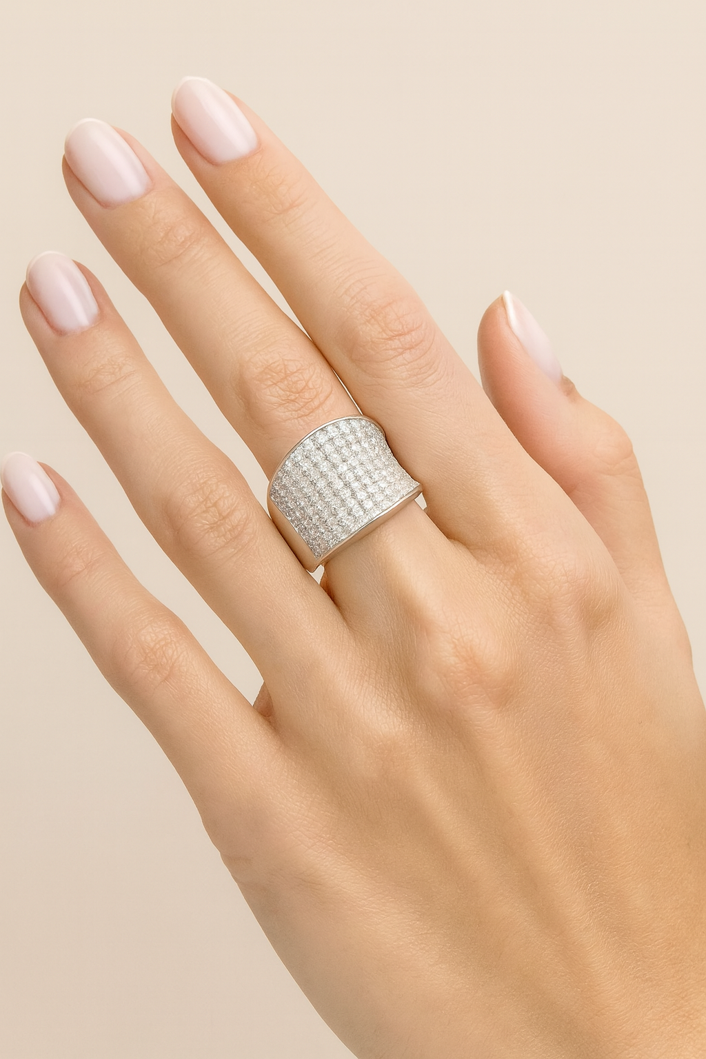 Elsa Pavé Saddle Diamond Ring